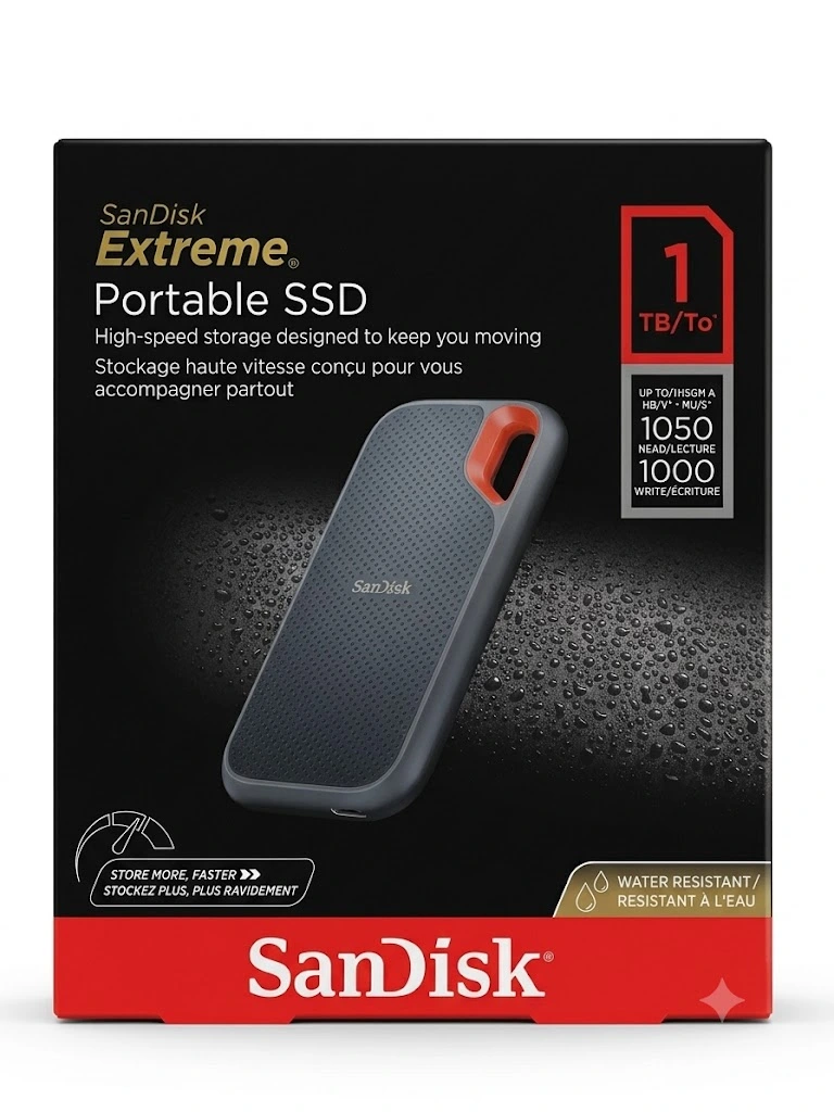 SanDisk Extreme Portable SSD V2 1TB Negro - Nuevo SanDisk Extreme Portable SSD V2 1TB Negro - Nuevo - Imagen 1
