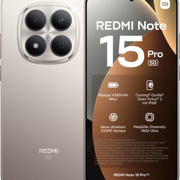 Xiaomi Redmi Note 15 Pro 5G 8GB 256GB titanio - Nuevo
