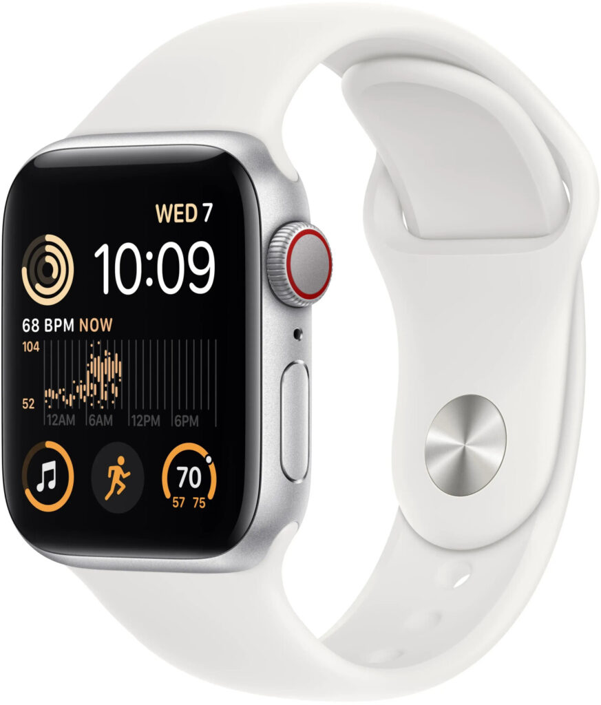 Apple Watch SE 2022 4G 40 mm aluminio plateado correa deportiva blanca