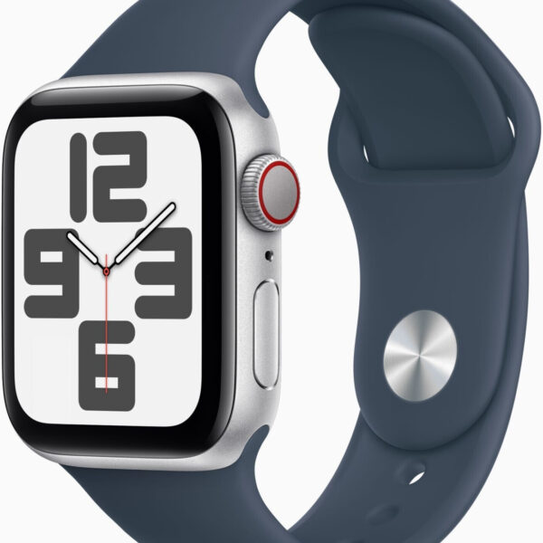 Apple Watch SE 2022 4G 40 mm plata correa deportiva azul tormenta S/M