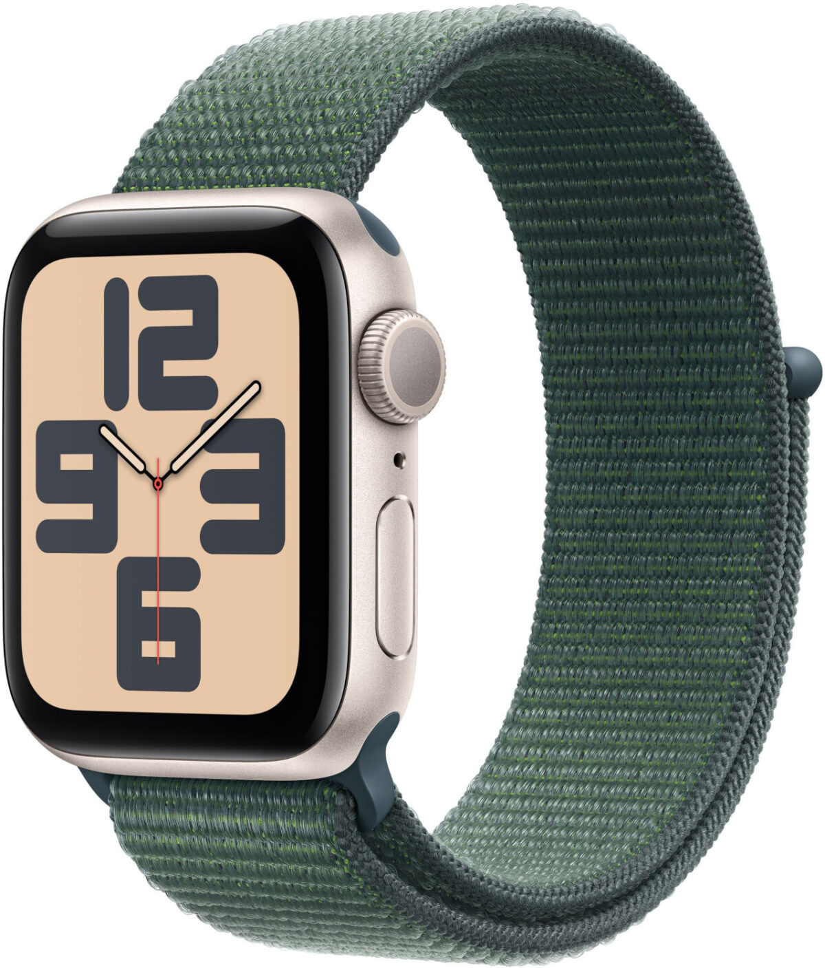 Apple Watch SE 2022 GPS 40 mm blanco estrella correa Loop deportiva verde lago