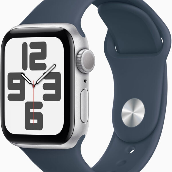 Apple Watch SE 2022 GPS 40 mm plata correa deportiva azul tormenta S/M