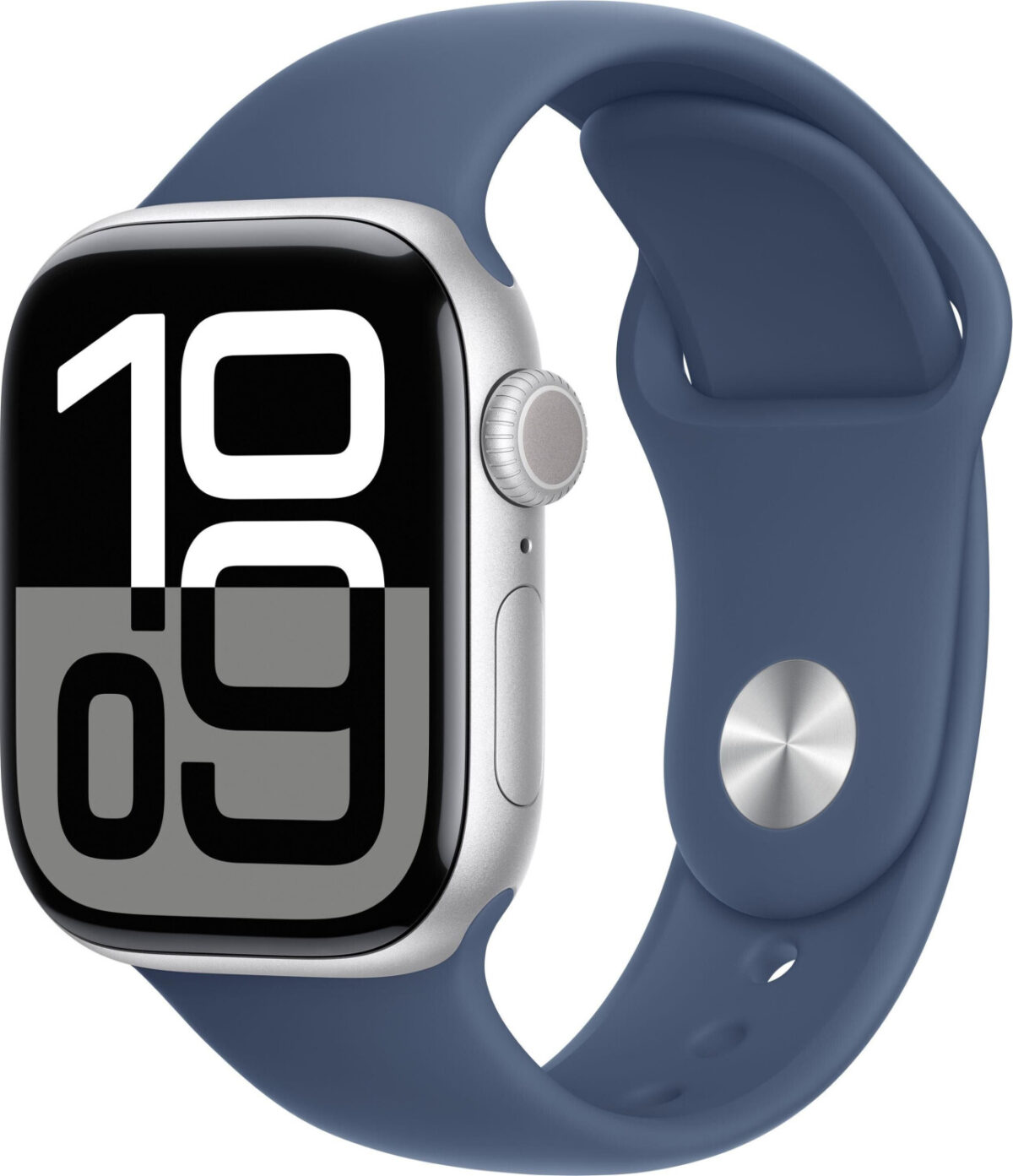 Apple Watch Series 10 4G 42 mm aluminio plata correa deportiva azul denim M/L