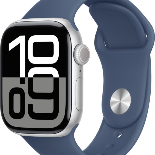 Apple Watch Series 10 4G 42 mm aluminio plata correa deportiva azul denim M/L
