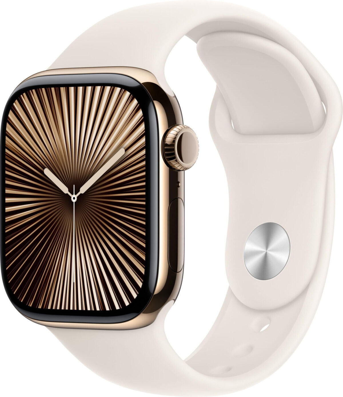 Apple Watch Series 10 4G 42 mm titanio oro correa deportiva blanco estrella S/M