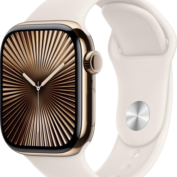 Apple Watch Series 10 4G 42 mm titanio oro correa deportiva blanco estrella S/M