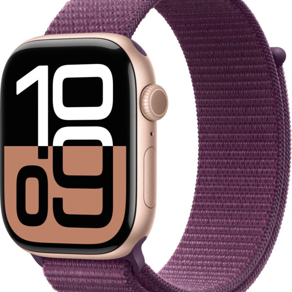 Apple Watch Series 10 4G 46 mm aluminio oro rosa correa Loop deportiva ciruela