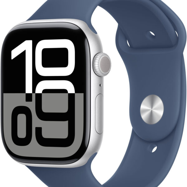 Apple Watch Series 10 4G 46 mm aluminio plateado correa deportiva azul denim M/L