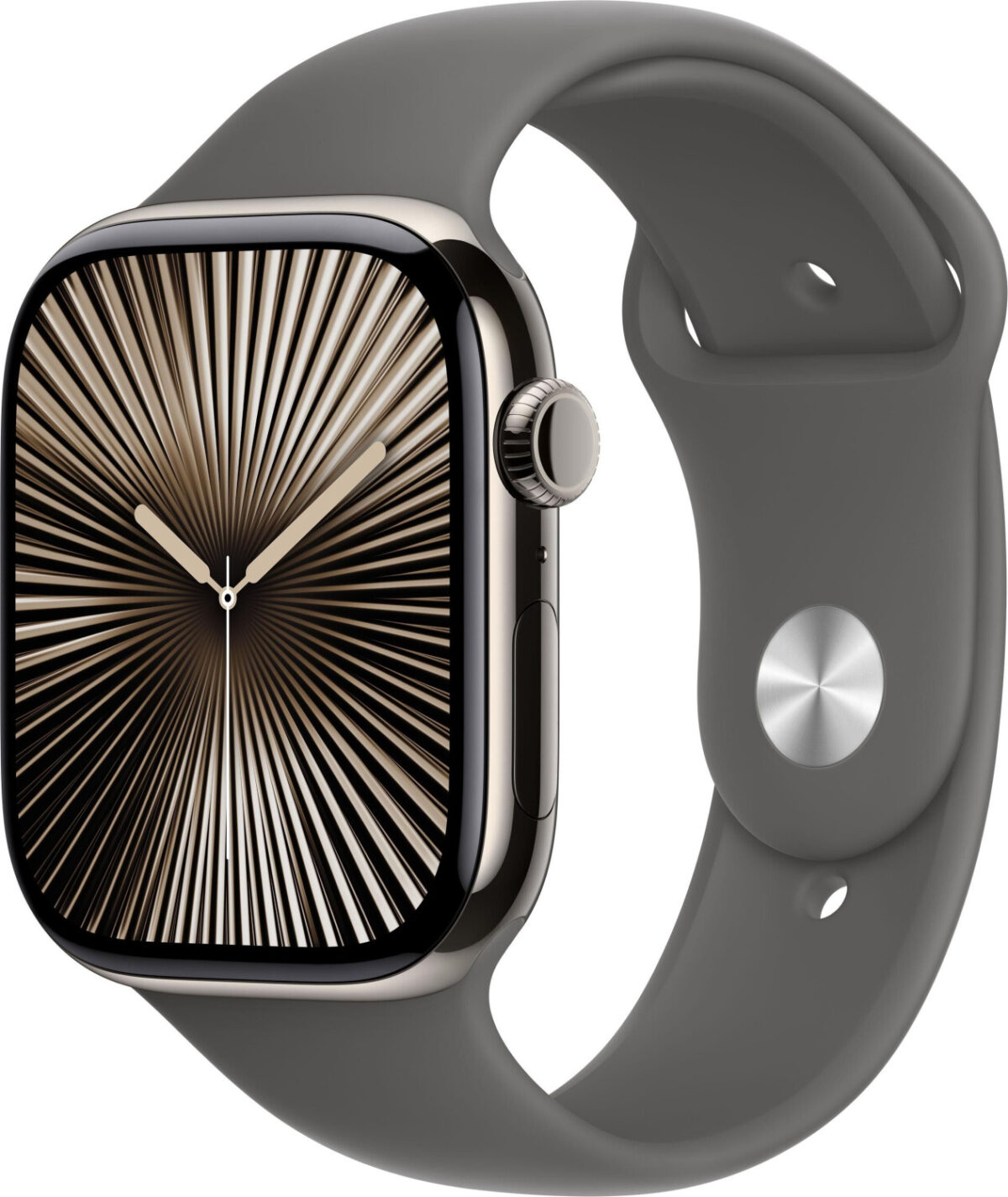 Apple Watch Series 10 4G 46 mm titanio natural correa deportiva gris piedra M/L