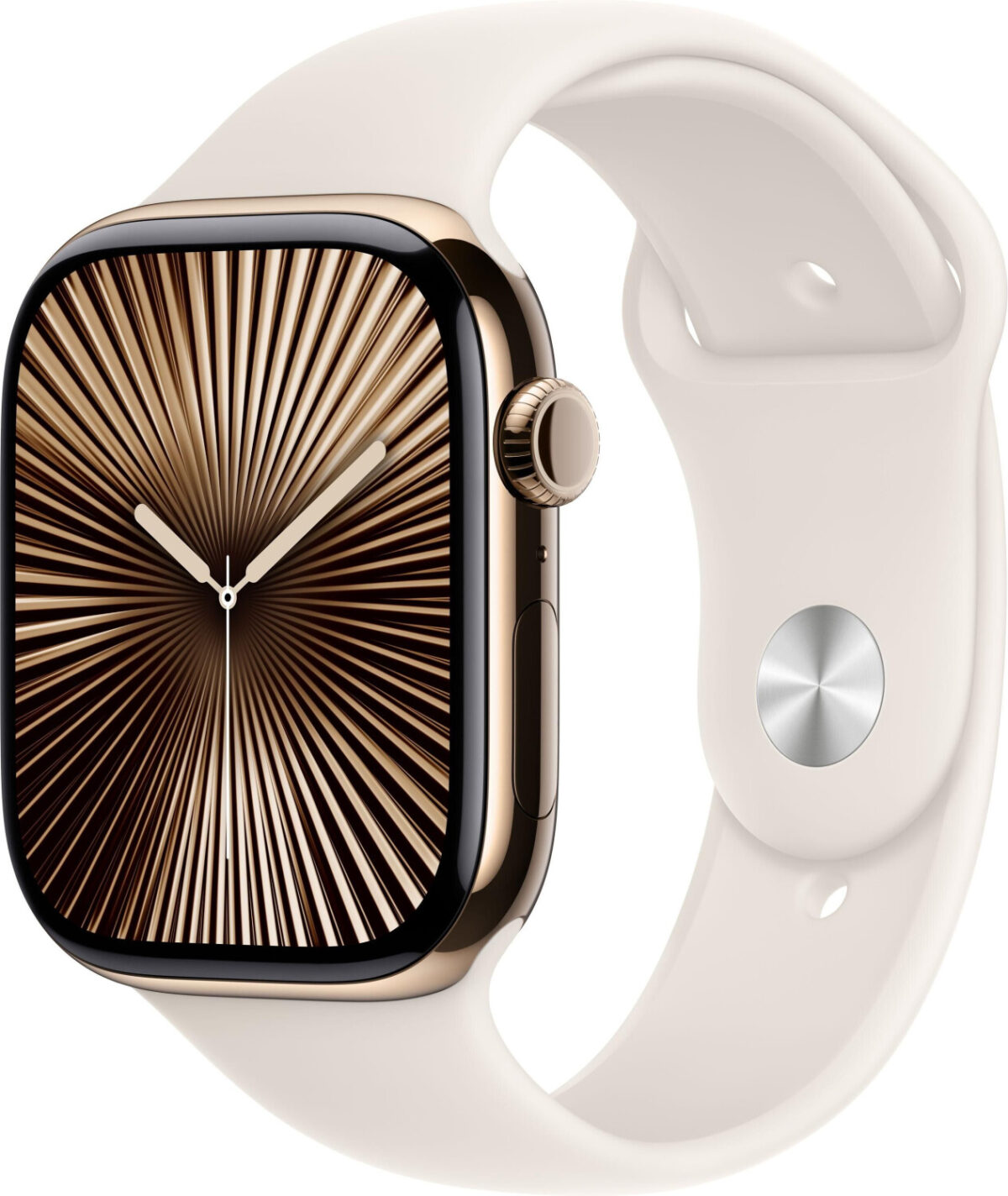 Apple Watch Series 10 4G 46 mm titanio oro correa deportiva blanco estrella S/M