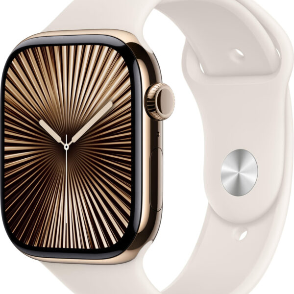 Apple Watch Series 10 4G 46 mm titanio oro correa deportiva blanco estrella S/M