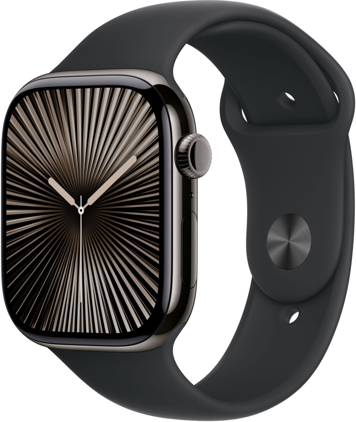 Apple Watch Series 10 4G 46 mm titanio pizarra correa deportiva negra S/M