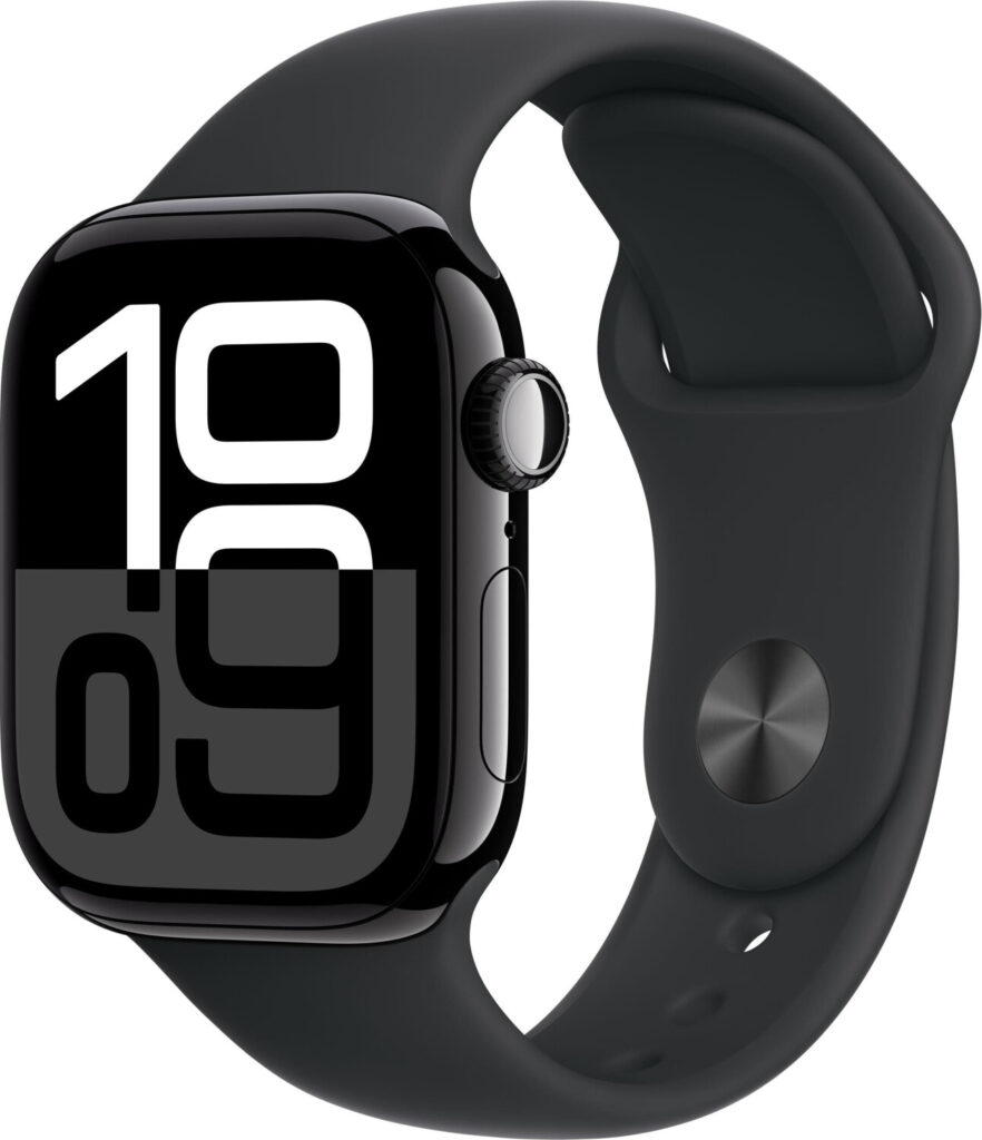 Apple Watch Series 10 GPS 42 mm aluminio negro azabache correa deportiva negra M/L