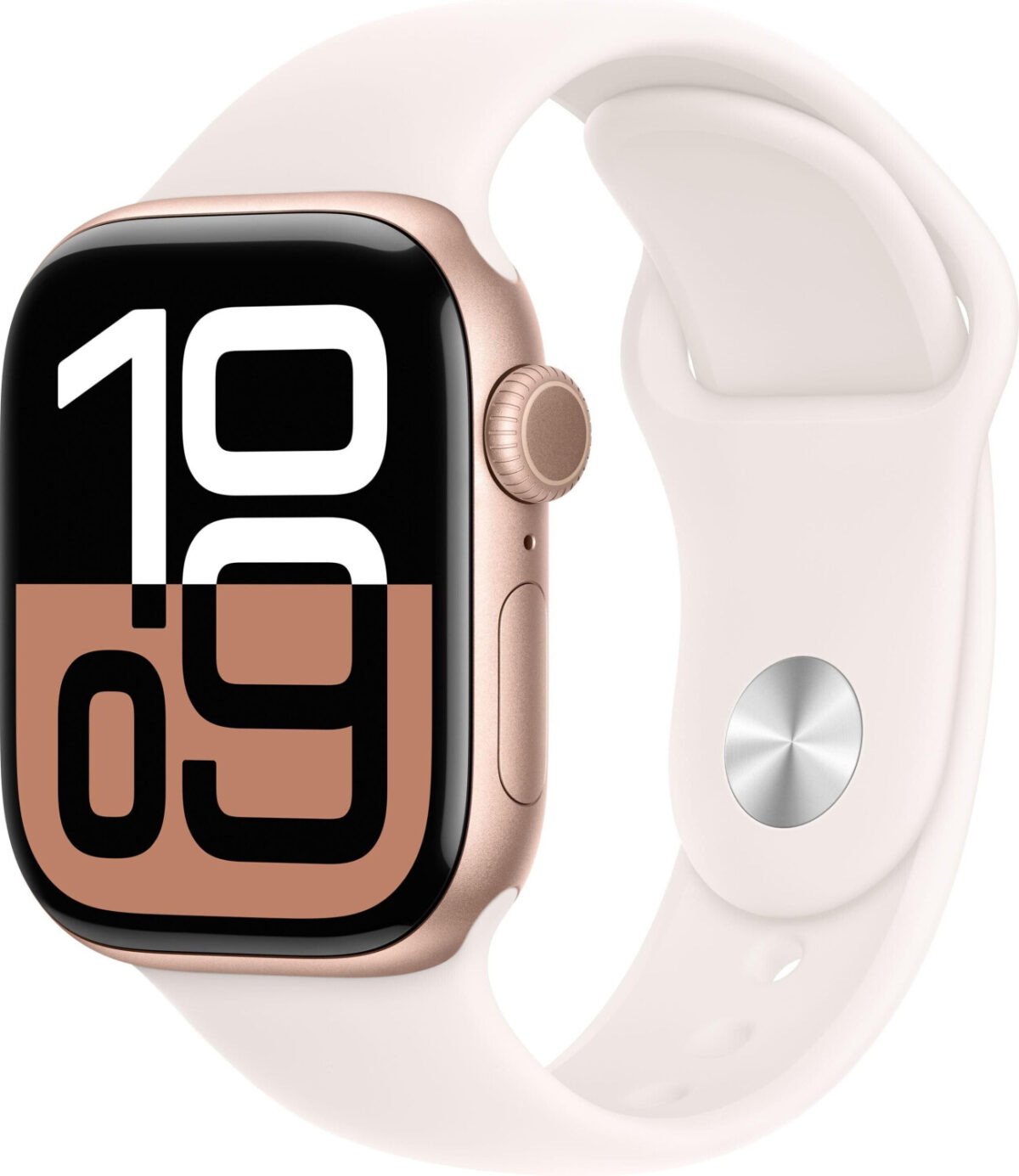Apple Watch Series 10 GPS 42 mm aluminio oro rosa correa deportiva rosa rubor M/L