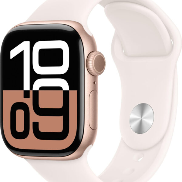 Apple Watch Series 10 GPS 42 mm aluminio oro rosa correa deportiva rosa rubor M/L