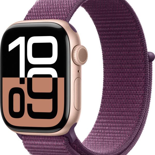 Apple Watch Series 10 GPS 42 mm aluminio oro rosa correa loop deportiva ciruela