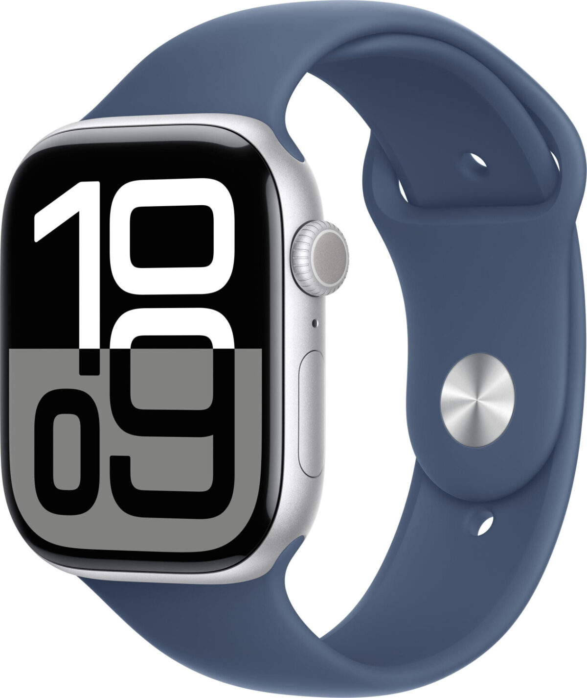 Apple Watch Series 10 GPS 46 mm aluminio plateado correa deportiva azul denim M/L