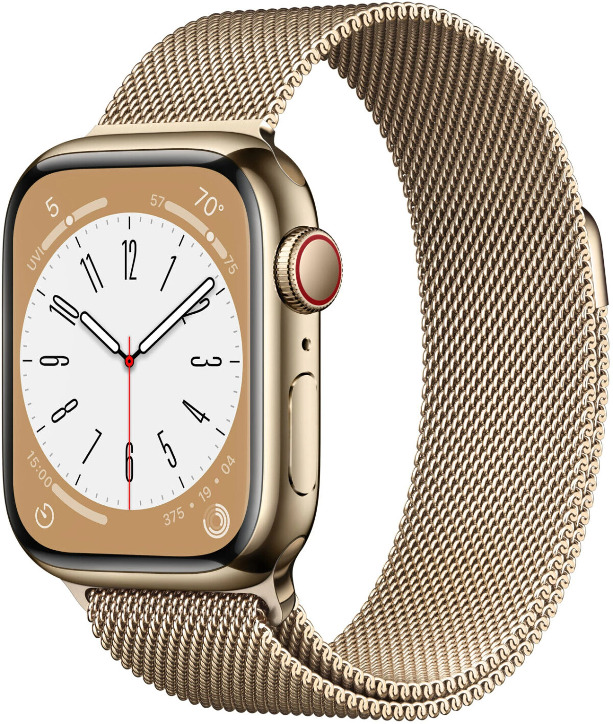 Apple Watch Series 8 4G 41 mm acero inoxidable dorado milanese loop dorado