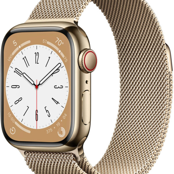 Apple Watch Series 8 4G 41 mm acero inoxidable dorado milanese loop dorado