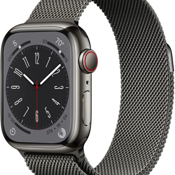 Apple Watch Series 8 4G 41 mm acero inoxidable grafito correa milanese loop negra