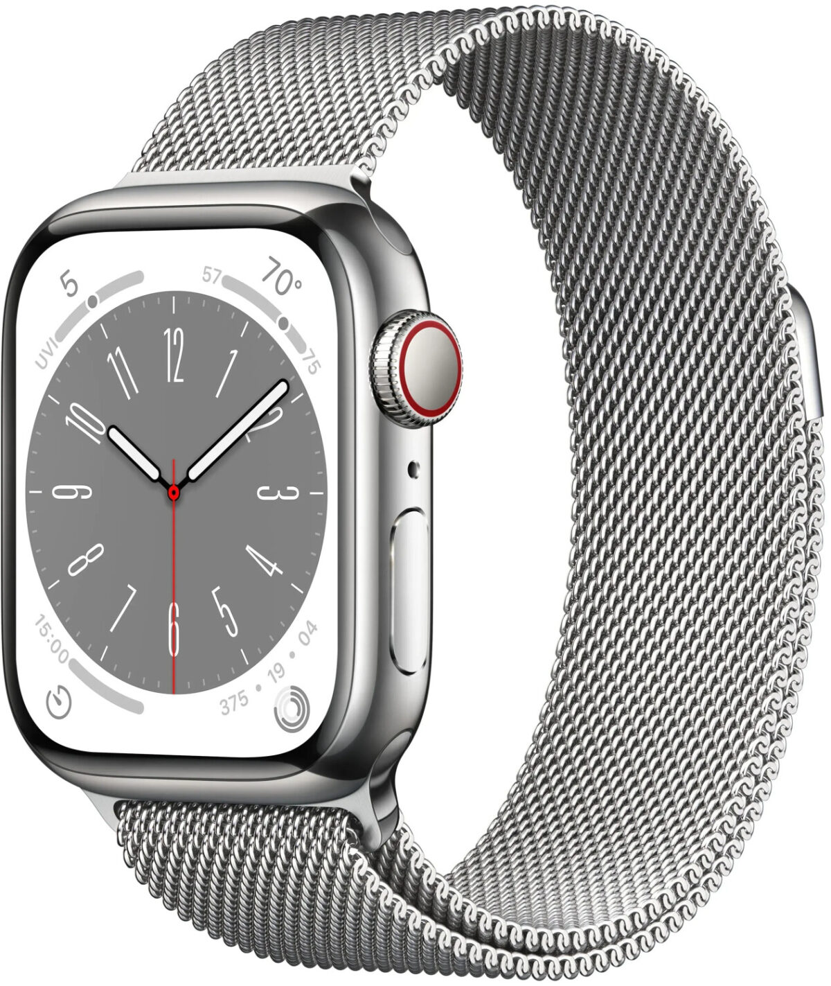 Apple Watch Series 8 4G 41 mm acero inoxidable plateado milanese loop plateada