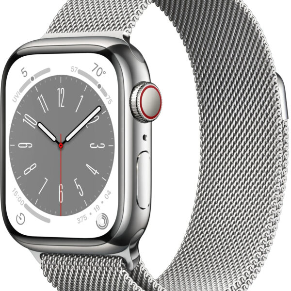 Apple Watch Series 8 4G 41 mm acero inoxidable plateado milanese loop plateada