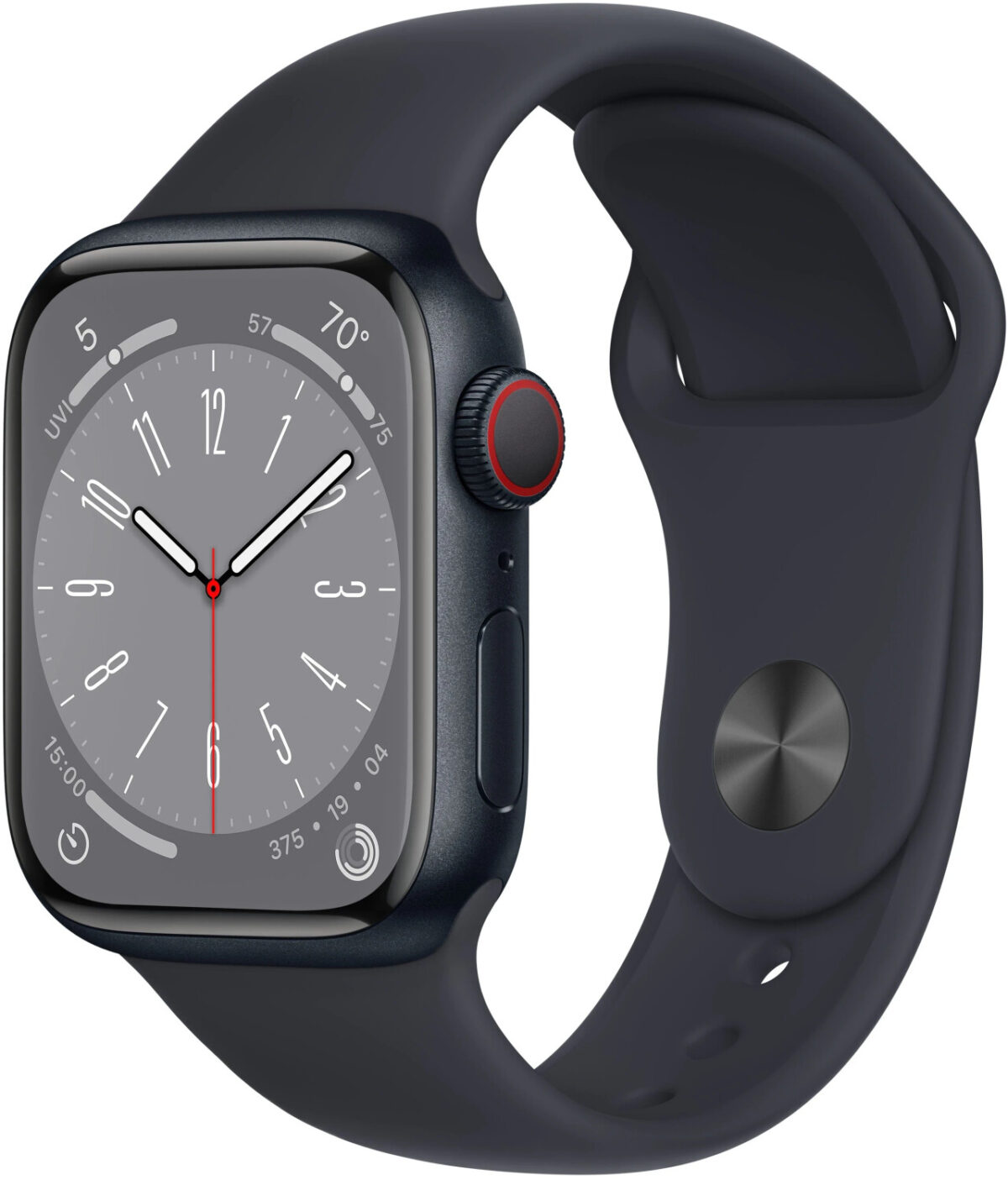 Apple Watch Series 8 4G 41 mm aluminio negro correa deportiva negra