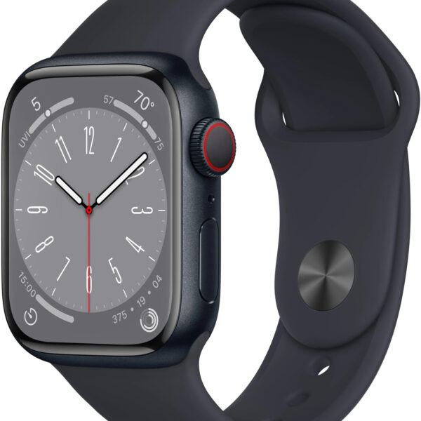 Apple Watch Series 8 4G 41 mm aluminio negro correa deportiva negra