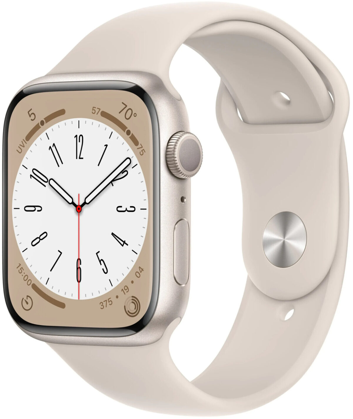 Apple Watch Series 8 GPS 45 mm aluminio beige correa deportiva beige