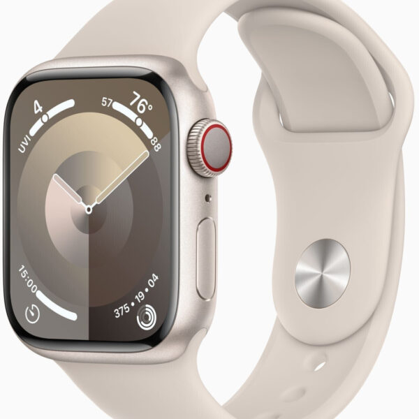 Apple Watch Series 9 4G 41 mm aluminio blanco correa deportiva blanco estrella M/L