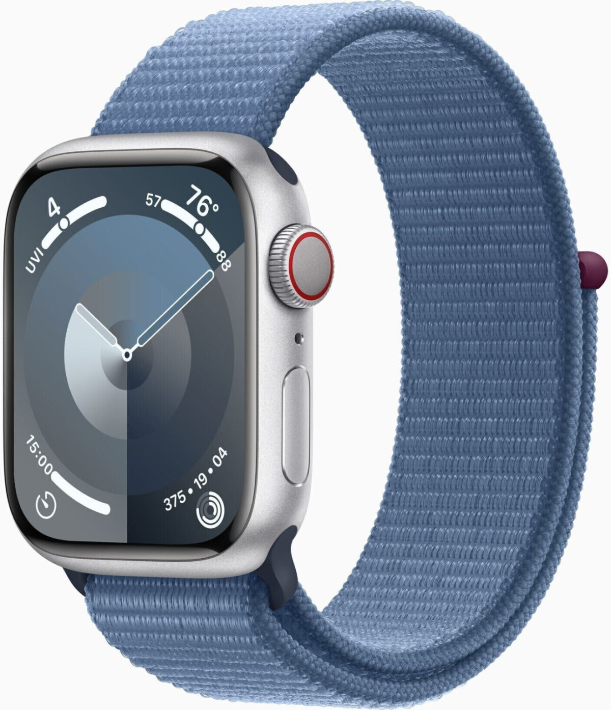 Apple Watch Series 9 4G 41 mm aluminio plateado correa loop deportiva azul invierno