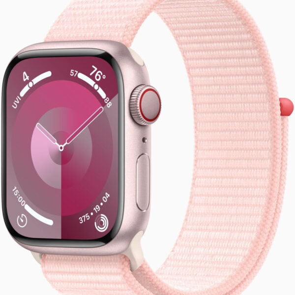 Apple Watch Series 9 4G 41 mm aluminio rosa correa loop deportiva rosa
