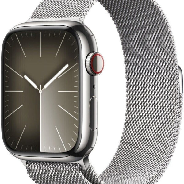 Apple Watch Series 9 4G 45 mm acero inoxidable plateado pulsera Milanese loop plateada