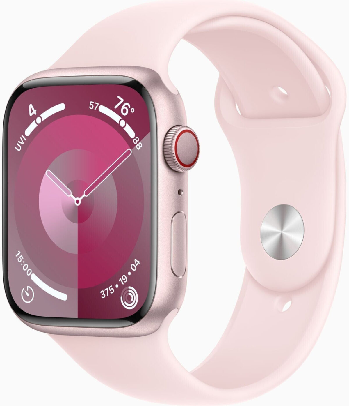 Apple Watch Series 9 4G 45 mm aluminio rosa correa deportiva rosa M/L