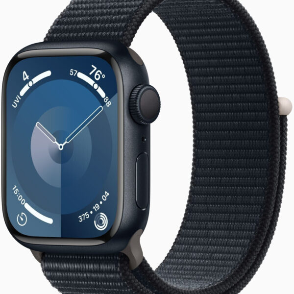 Apple Watch Series 9 GPS 41 mm aluminio negro correa loop deportiva medianoche