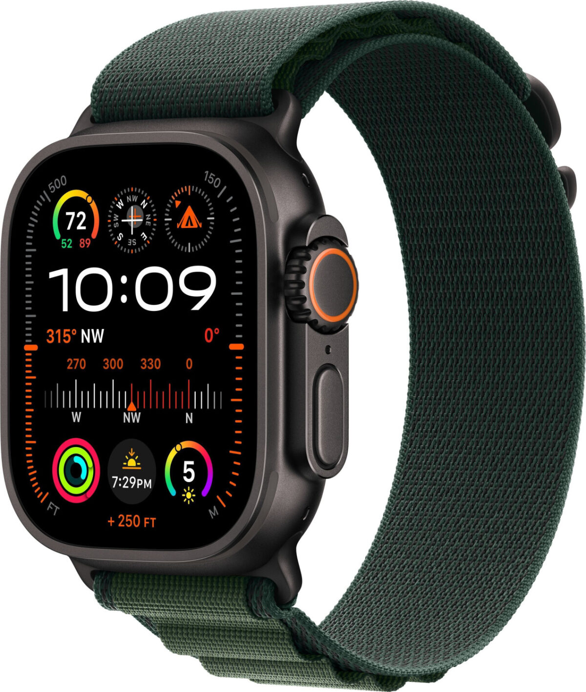 Apple Watch Ultra 2 (2024) titanio negro correa Loop Alpine verde oscuro M