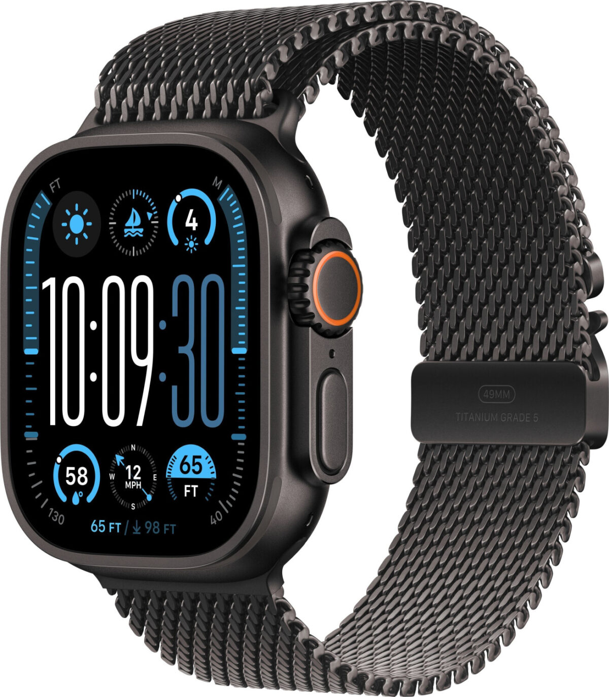 Apple Watch Ultra 2 (2024) titanio negro pulsera Milanese Loop titanio negra M