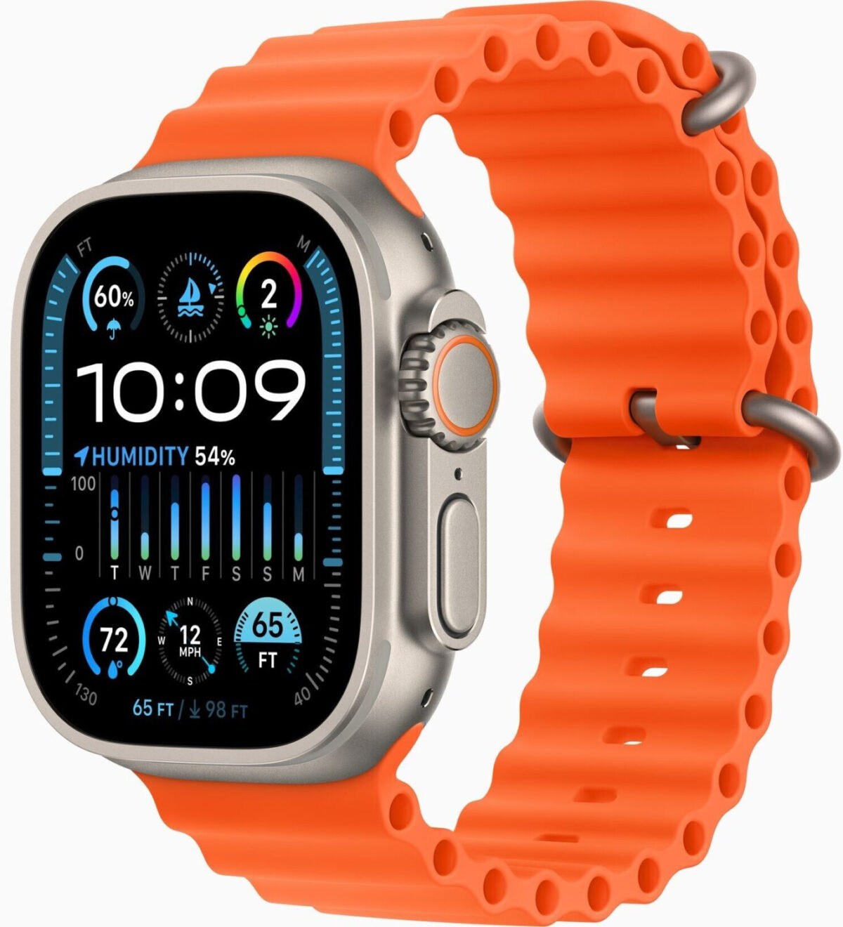 Apple Watch Ultra 2 titanio correa Ocean naranja