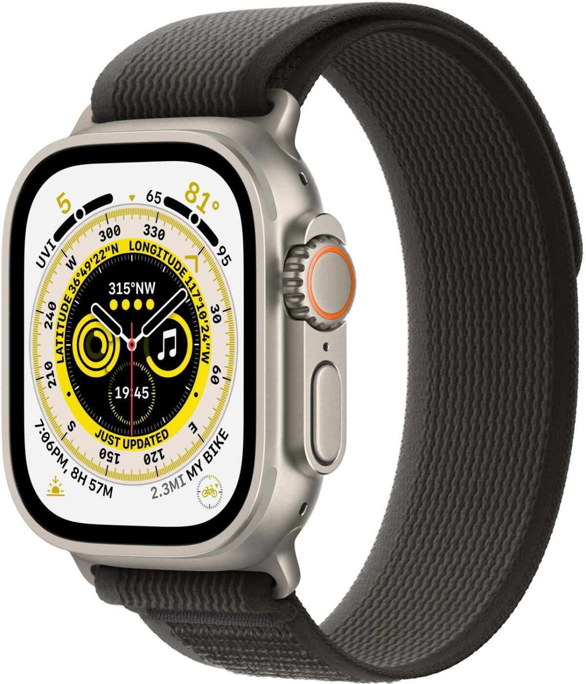 Apple Watch Ultra titanio correa loop trail negra/gris M/L