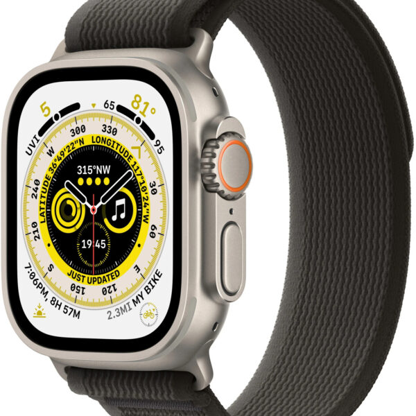 Apple Watch Ultra titanio correa loop trail negra/gris M/L