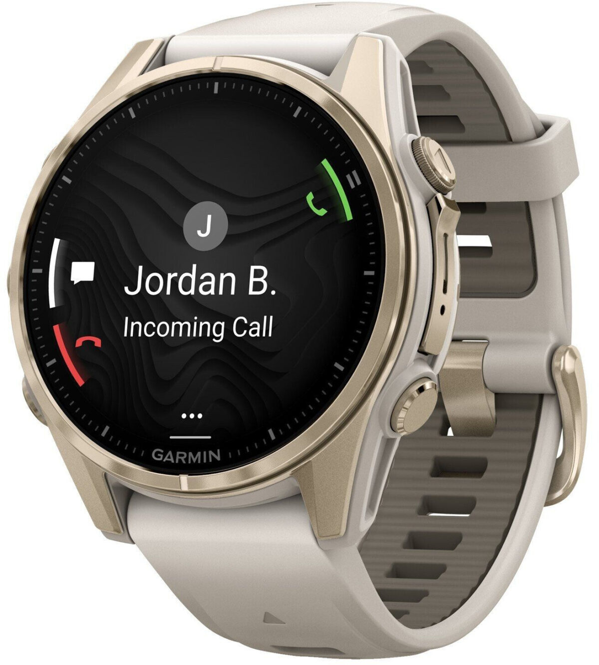 Garmin fenix® 8 43mm AMOLED Sapphire Soft Gold Fog grey/dark sandstone silicone band