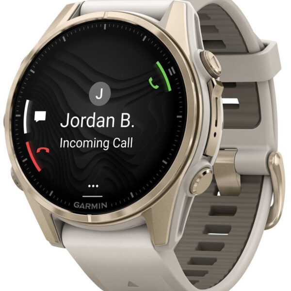 Garmin fenix® 8 43mm AMOLED Sapphire Soft Gold Fog grey/dark sandstone silicone band