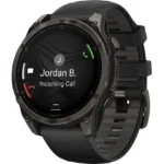 Garmin fenix® 8 47mm AMOLED Sapphire Carbon grey titanium Black/pebble grey silicone band Nuevo