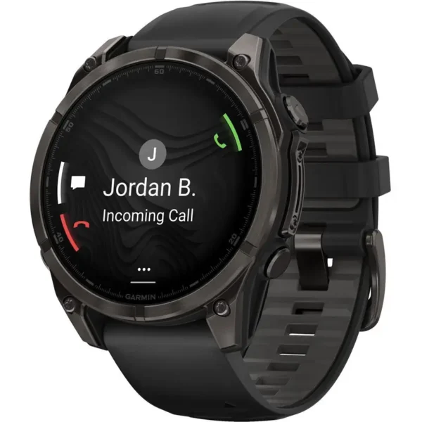 Garmin fenix® 8 47mm AMOLED Sapphire Carbon grey titanium Black/pebble grey silicone band Nuevo