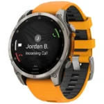 Garmin fenix® 8 47mm AMOLED Sapphire Titanium Spark orange/graphite silicone band Nuevo Caja Abierta