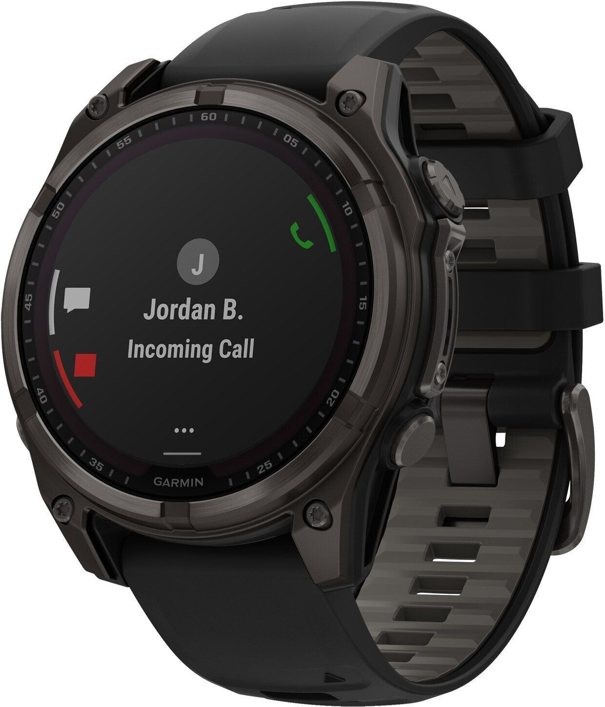 Garmin fenix® 8 47mm Solar Sapphire Carbon grey titanium Black/pebble grey silicone band