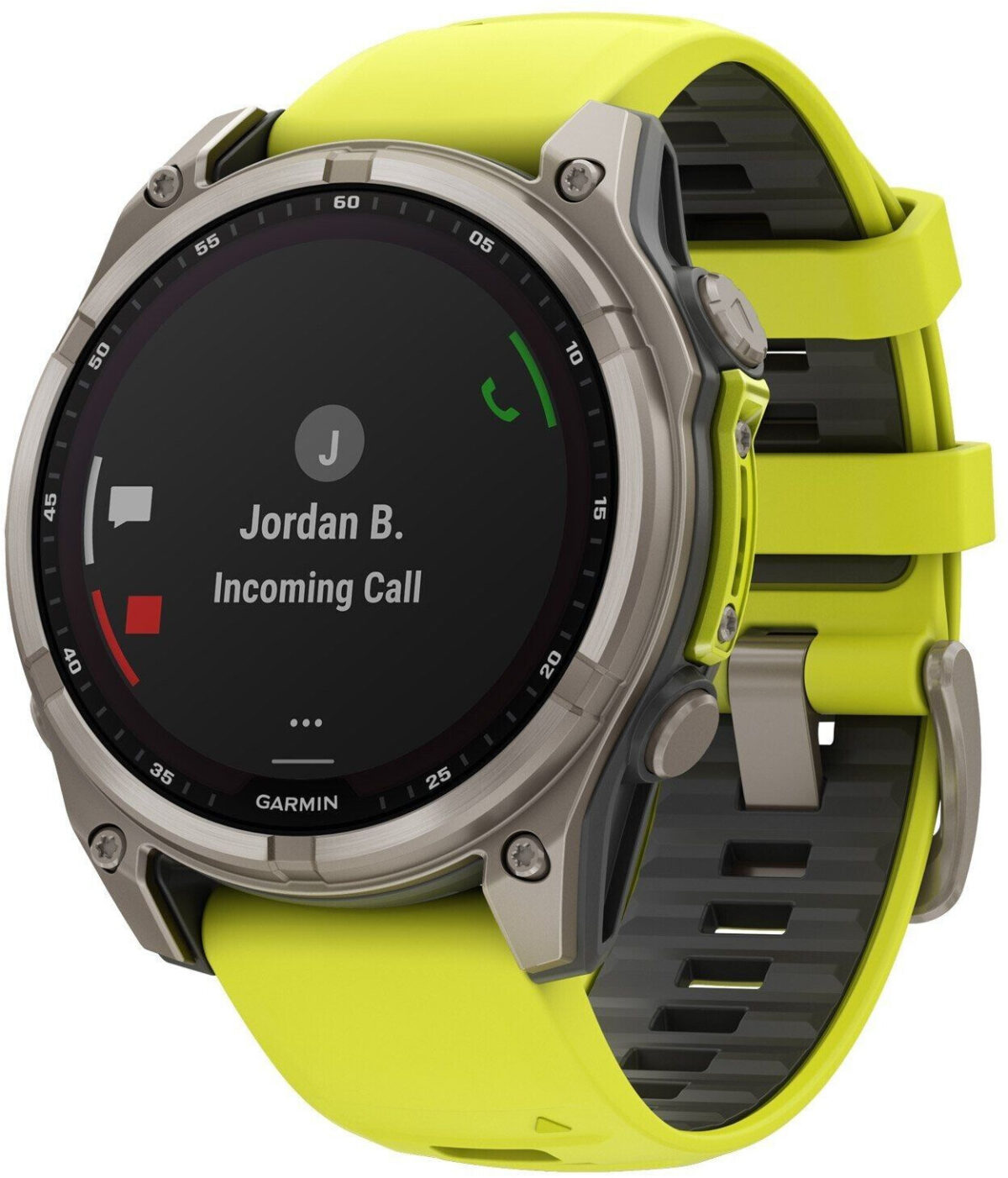 Garmin fenix® 8 47mm Solar Sapphire Titanium Amp yellow/graphite silicone band