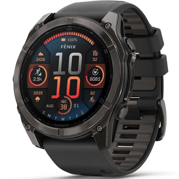 Garmin fenix® 8 51mm AMOLED Sapphire Carbon grey Black/pebble grey silicone band