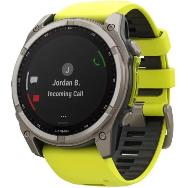 Garmin fenix® 8 51mm Solar Sapphire Titanium Amp yellow/graphite silicone band Nuevo